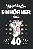 40. Geburtstag Einhorn Notizbuch: 120 Seiten Kariert - Geburtstagskind Geburtstagsspruch Geburtstagsgruß Spruch Geburtstagsparty