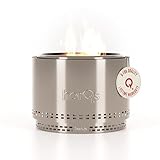 herQs Chief Feuerschale Rauchfrei – Tragbarer Feuerschale Edelstahl für Garten, Camping & Terrasse – Feuertonne Garten mit Großes Design (Ø68 x 43 cm) für 8–12 Personen