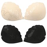 Lnmyic Klebe BH Push Up,BH Rückenfrei,Trägerloser BH,Unsichtbarer BH,Wiederverwendbare Silikon Trägerloser BH Push up für Abendkleid, Rückenfreie Kleidung und Badeanzug