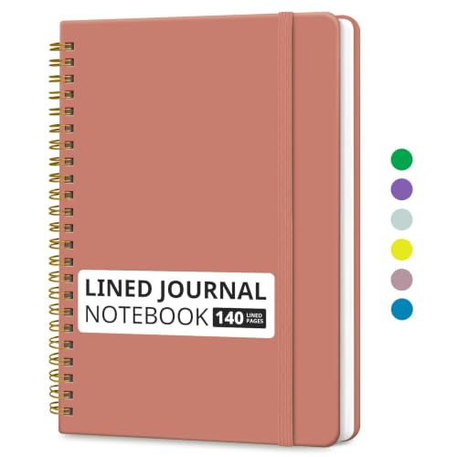 Image of Taja Lined Spiral Notebook for Work, 5.7 inchx7.9 inch Spiral Journal College Ruled