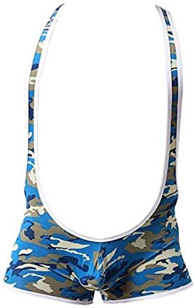 YOOBNG Sexy Men Bodysuit Jumpsuits Underwear Camo Wrestling Singlet Lingerie