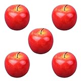 Charmoon 食品 サンプル りんご 果物 フルーツ リアル 原寸大 レプリカ ディスプレイ インテリア 展示 模型 5個 セット (レッド)