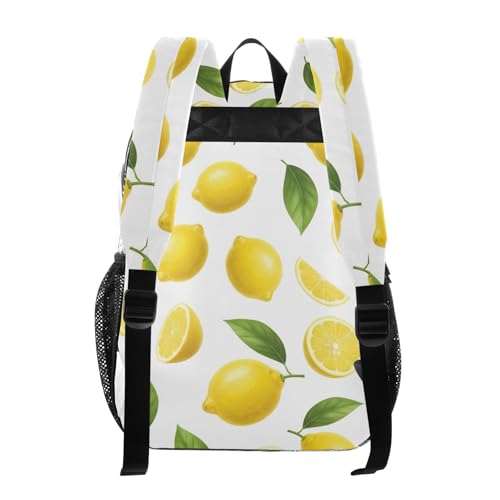 Kids Backpack for Girls Yellow Lemons Green Leaves White Clear Backpack Women Cute See through Approved Bag3