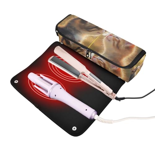 Bolsa de viaje para herramientas de cabello Hot Hair Tools con tapete para plancha y soporte para rizador, organizador portátil para planchas, alisadores, rizadores miniatura 2