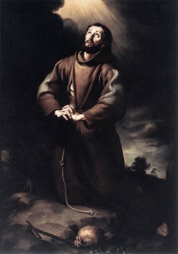 Toile Saint François d'Assise en prière Murillo pour habiller un mur vide