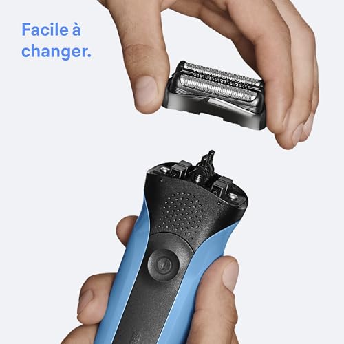 Braun Tête De Rasoir Electrique Homme Series 3+ 32B ORIGINALE, Pièce De Remplacement Pour Rasage De Près, 2 Lames A Grille Pour Raser La Barbe Et Tondeuse Centrale, Elément De Rechange OFFICIEL