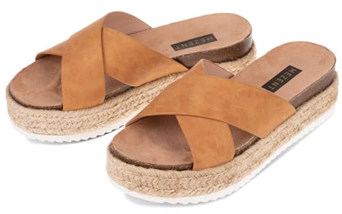 Women'S Platform Sandals Slides Espadrilles Sandals Flatform Slippers Casual Platform Slides for Women Footbed Open Toe Wedges Sandals4