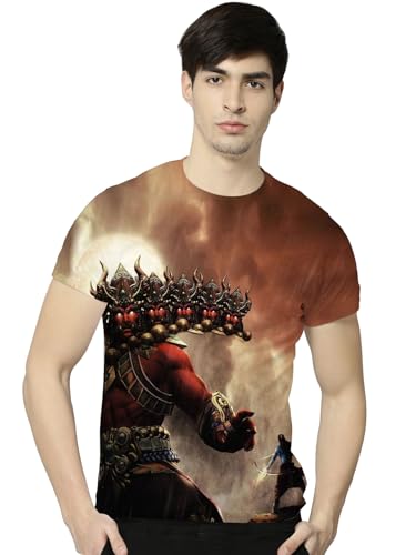 Image of STAND OUT All Over Printed Shiva, Krishna, Hanuman, Kali, Ram and Ravana, Ramayan, Bagavath Githa, Buddha Religious, Spiritual, Hindu Gods T-Shirts