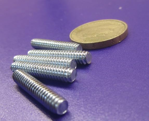 Zinc Plated Steel Fully Threaded Stud RH 10-24 Thread x 1.00" Length 100 Pcs
