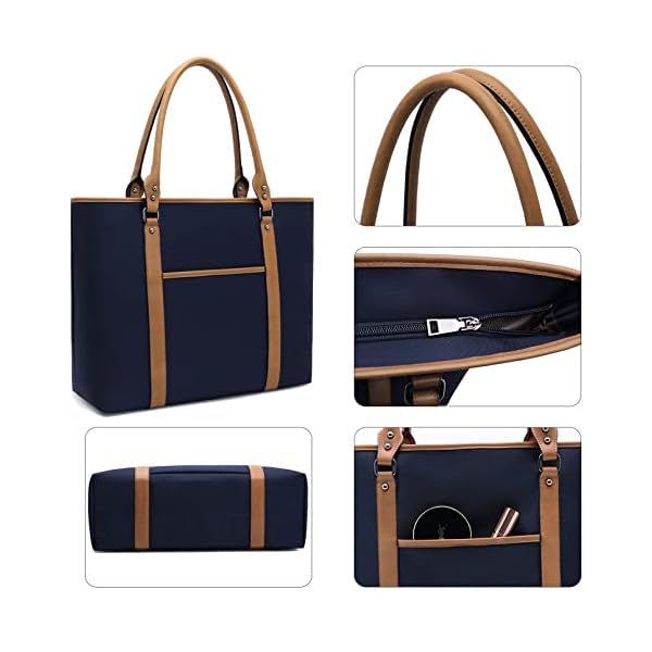 Laptop Tote Bag for Women,College Essentials 15.6-17 In Teacher Supplies Laptop Bag,Water Resistant Work Bag College Bag - Image 8