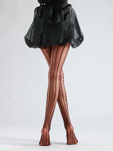 Image of Sahabowi Women Tights, Sheer High Waist Pantyhose, Vintage Control Top Stockings, Siwa7