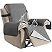 H.VERSAILTEX 100% Waterproof Quilted Recliner Chair Cover Recliner Cover Recliner Slipcover for Living Room, Secure with Elastic Strap and Non Slip Puppy Paw Silicone Backing (Standard, Grey)