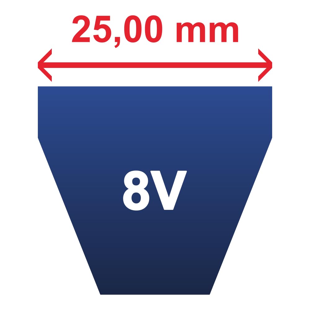 Optibelt Correa trapezoidal estrecha de alto rendimiento 8 V 1500 SK S = C Plus 8 V, DIN/ISO/BS, 3810 mm de longitud