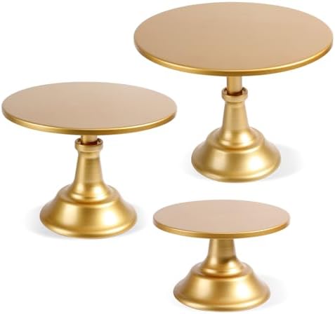 Goaste 3 Pack Cake Stand Set, Round Metal Cake Stands, Dessert Cupcake Pastry Candy - View #2