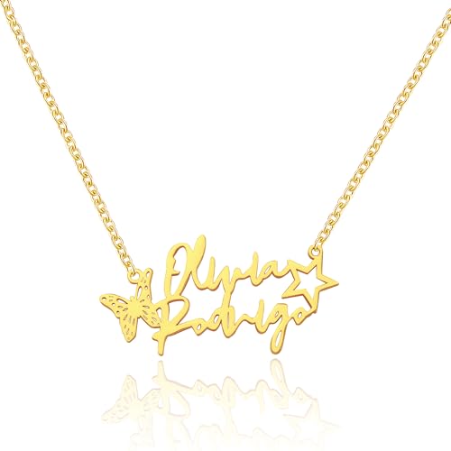 Inspired Name Necklace Compatible with Olivia, Music Singer Name Necklace for Fans Concert Accessories Gifts