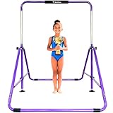 MARFULA Kip Bar Folding Gymnastic Bar with 5 FT Base Length 9 Height Levels Gymnastic Training Bar for Girls and Boys Between 3-9 Years Old at Home and Club Use