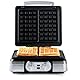 DOMO DO9149W Waffeleisen mit Timer - rechteckige belgische Waffeln 4x7 cm - silber