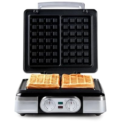 DOMO DO9149W Waffeleisen mit Timer - rechteckige belgische Waffeln 4x7 cm - silber – Bild 3