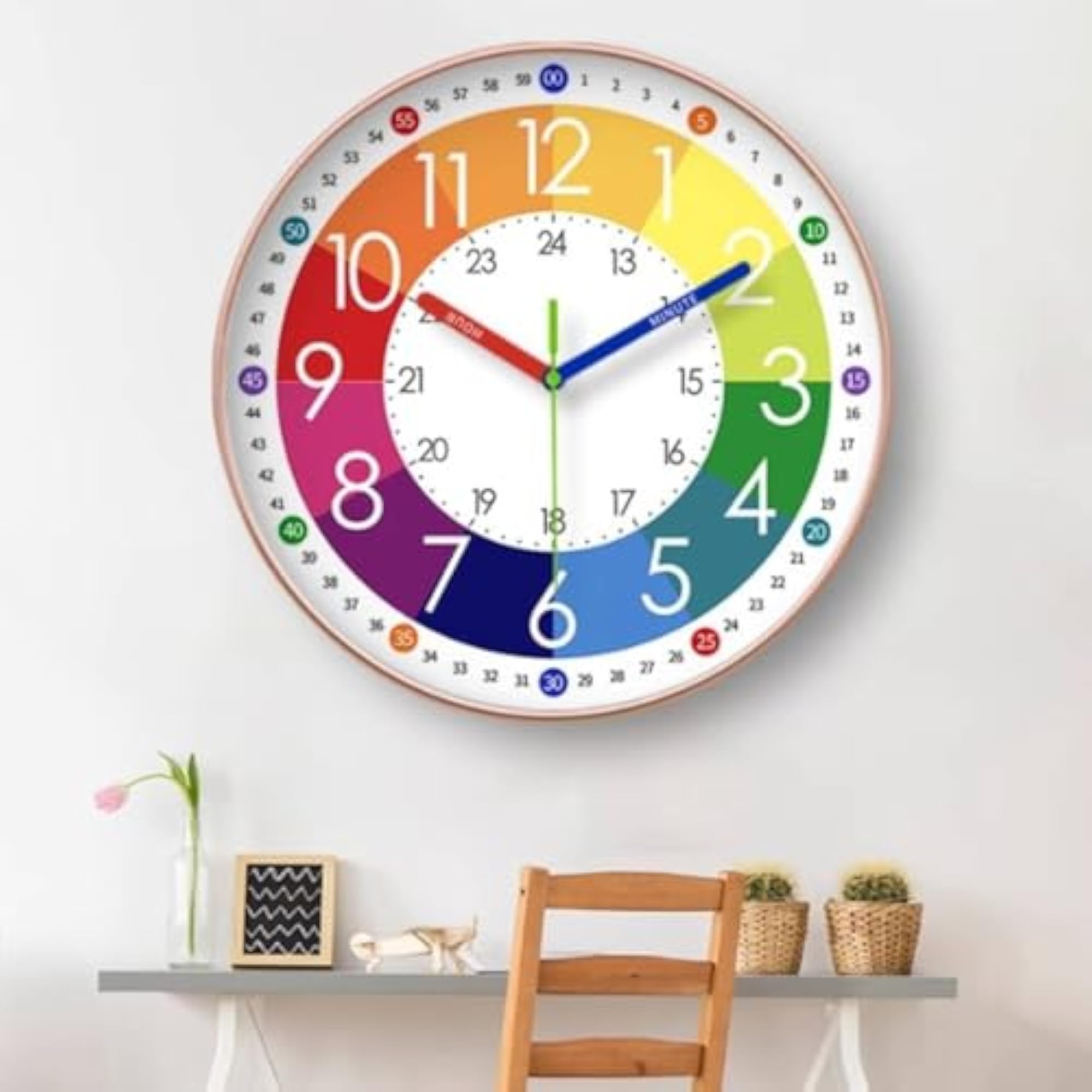 Large Numerals Kids Analog Teaching Timepiece, 10 Inch, Style 10