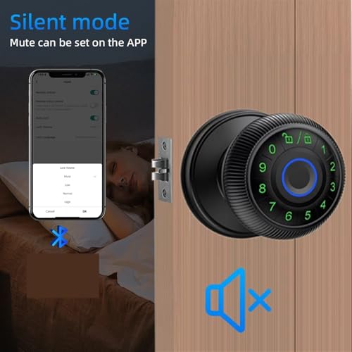 Serrure de porte intelligente connectée argent serrure électronique code clé - 5