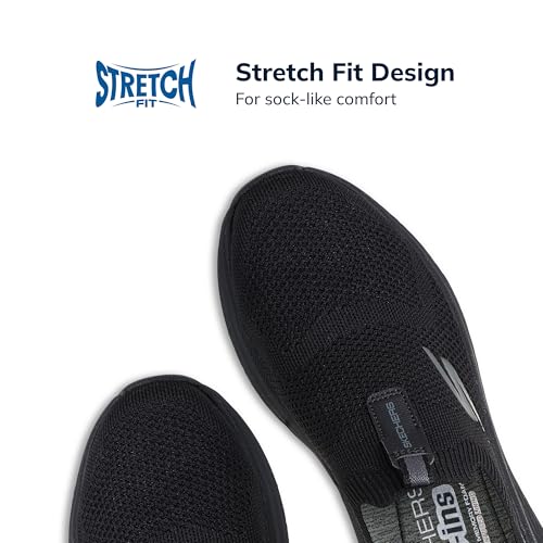 Skechers Women's Max Cushioning Elite 2.0 Eternal Hands Free Slip-ins Sneaker, Black, 5