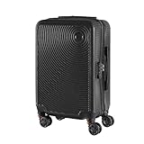 IlGruppone Trolley Bagaglio Mano Rigido 54x33x22 Piccolo Ultraleggero Valigia in ABS con 4 Ruote Rimovibili Manico Chiusura di Sicurezza per Compagnie Low Cost Economy Zaino da Viaggio - Nero2