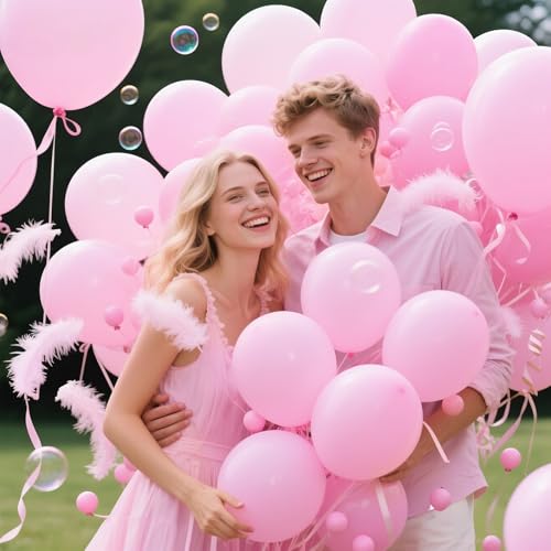 Image of 200pcs Light Pink Balloons 5 Inch, Small Mini Latex Balloons for Party Birthday Baby Shower Anniversary Festival Arch Garland Decoration
