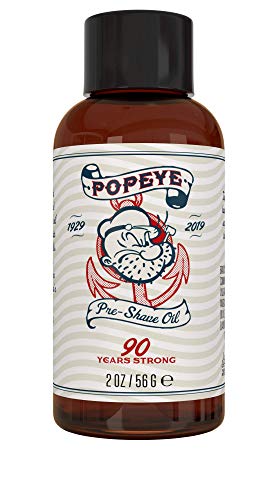 Pre Shave Oil for Men by Popeye Shaving Co - 2 oz Sandalwood - Irritation Free Shave Protects and Hydrates Your Skin - All Natural, Made in the USA, Not Tested on Animals