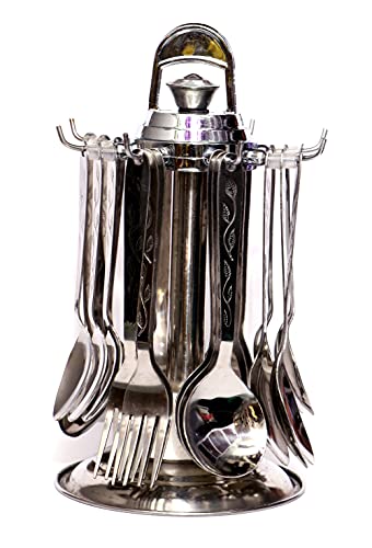 Kitchen Connect Premium Stainless Steel Cutlery Set – Set of 25 (Contains: 6 Master Spoons, 6 Tea Spoons, 6 Forks, 6 Soup Spoons) – Silver