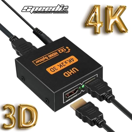 Image of Speedio Screen Mirror (1 Input 2 Output - Hdmi) with Power Adapter (No Switch) Mirroring Box | Splitter for TV, PC, Laptop, Fire Stick, PS4, PS5, Xbox (Non-Switch Model) - Pack of (1)