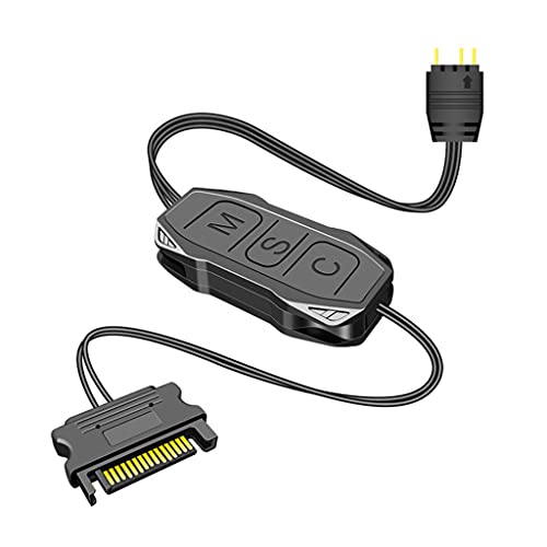 budebuse 5V Precioso controlador ARGB Pin fuente de alimentación escritorio ordenador mando a distancia para ventilador de carcasa LED iluminación radiador organizador para PC de escritorio ordenador