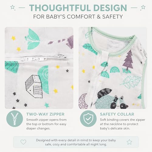 Image of Toddler Sleeping Sack Baby Muslin Cotton Soft Wearable Blanket Summer Sleeping Bag Sleeveless Sleep Sacks 0.5 Tog 24-36 Months Boy Kids Large 3T Lightweight 4-5 Years Girl Infant Sleep Bag Kids L