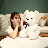 SHAFISH Niedlicher Teddybär, Plüschtier, Geschenk für Jungen und Mädchen (wei...