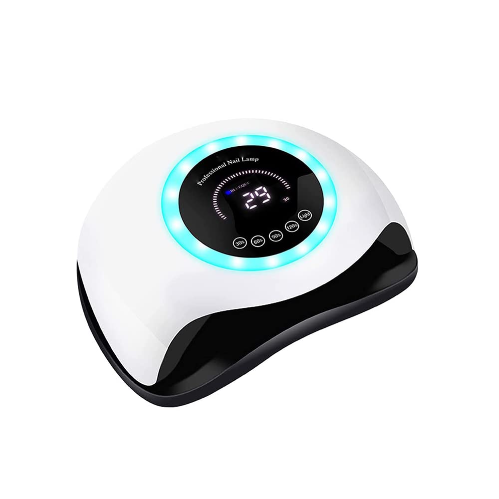 OAQZGBVK Nail Art Lamp 168W UV LED Nail Lamp with 7-Color Light Ring Nail Dryer Fast Curing Gel Nail Polish Manicure Lamp Nail Art Tools