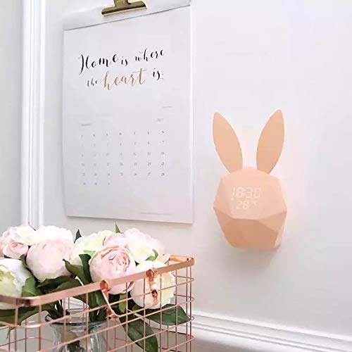 Rabbit Digital Alarm Clock, New Cute Mummy Snooze Alarm Clock USB Charging Voice