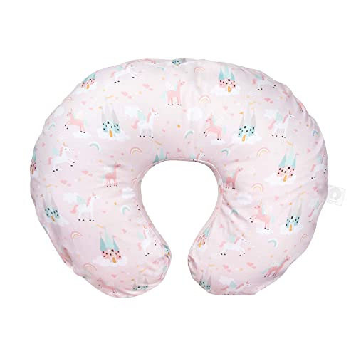Image of Boppy Nursing Pillow Cover, Pink Unicorns and Castles, Cotton Blend, Fits The Original Support for Breastfeeding, Bottle Feeding and Bonding, Cover Only, Sold Separately