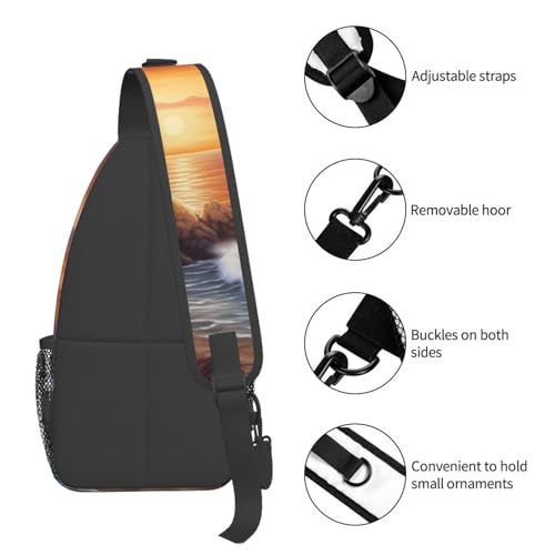 Bolso cruzado unisex bolso de pecho negro miniatura 4