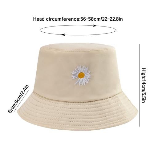 Eybf Flower Reversible Bucket Hat Fishing Summer Travel Beach Sun Hats Emboridery Vistor Cap  thumb #5