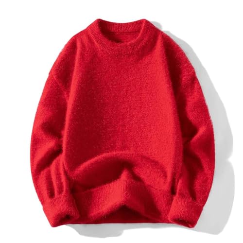 Mens Alpaca Sweater Crew Neck Sweaters Solid Long Sleeve Pullovers Knitted Jumper Top2