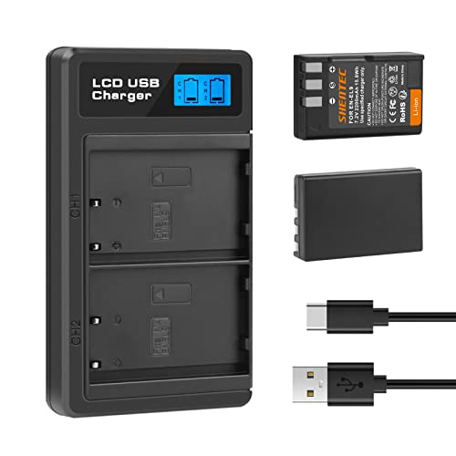 Shentec 1800mAh 7.4V Accu Nikon D3200 2x 1500mAh EN-EL14 EN-EL14a Akku & Ladegerät Für Nikon D3400 Nikon D5300 Akku Nikon D5600 Batterij