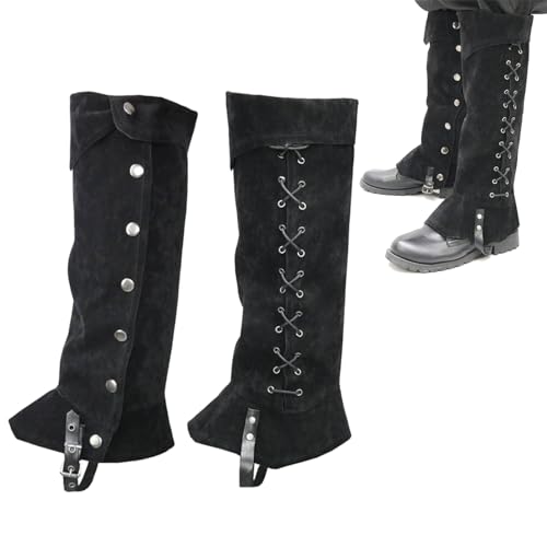 Couvre-bottes de déguisement médiéval en cuir synthétique - Style vintage - Guêtre de...