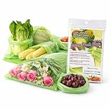 Reusable Produce Bags to Keep Fruit Fresh Longer, 40 Pack (20S, 20L) Vegetable Storage Bags for Refrigerator, Reusable Salad & Cut Flower Storage Bags, BPA Free
