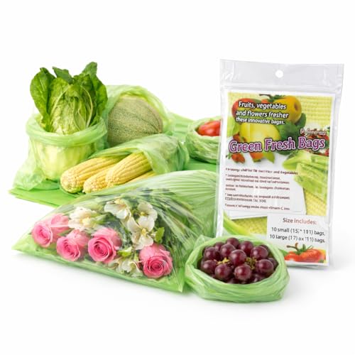 Reusable produce bags to keep Fruit fresh longer reusable,40 Pack(20S,20L)