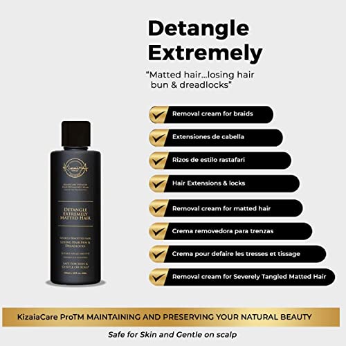 Kizaïa Tangle Hair Expert KizaiaCare Ultimate Matted Hair Detangler: Painless detangling solution for tangled, knotted, matted or dreadlocked hair. | Adults & Children Suitable for all types