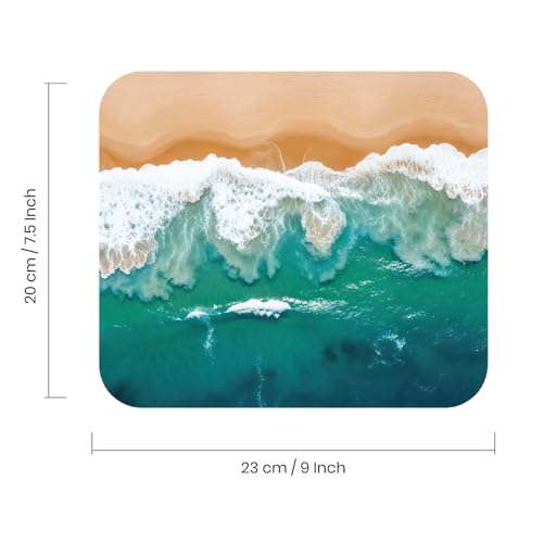 Image of Premium Non-Slip Mouse Pad | Smooth Surface for Optical & Laser Mouse | Durable Base Designs | Ideal for Office, Home & Gaming (Square Tropical Beach Aerial)