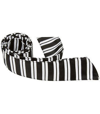 K3 HT - 42 in. Child Matching Hair Tie - Black with White Stripes