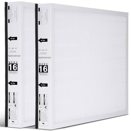 Lot de 2 filtres PGAPXCAR1620 pour purificateur Carrier et Bryant 16x20x3 MERV15