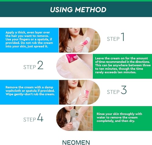 Neomen NEOMEN-HKSDFG Hair Removal Cream For Men & Women : Painless Depilatory For Sensitive Skin & Intimate Areas, Moisturizing With Aloe Vera & Vitamin E, Safe For Face, Underarms, Bikini thumb #4
