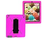 Case for ipad 4th 3rd 2nd Generation Cases (Old Mode) Model md510ll/A mc769ll /A mc979ll /A A1397 A1395 A1458 A1430 A1416 A1396 Rugged Shockproof Silicone Protective Pink