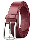 Picture of Buffway Mens Belt Full Grain Genuine Leather Belts for Men Casual Jeans or Dress with Gift Box 1 3/8" Wide